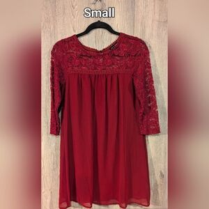 As U Wish Red Lace Dress